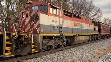BC Rail C40-8M Cowl! CN SD75I 5740 w/ Nice P5 & BCOL C40-8M Leads Empty Grain