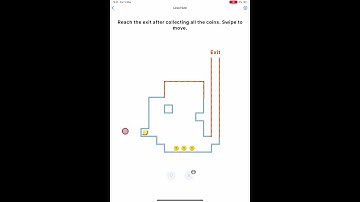 Easy Game - Brain Test Level 523 - Reach the exit after collecting all the coins. Swipe to move
