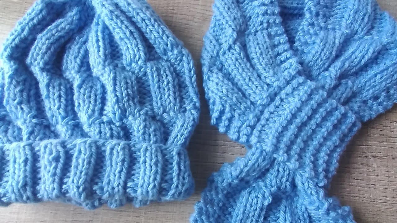 TOUCA INFANTIL  (tricô.....conjunto com cachecol...) fácil...iniciantes...