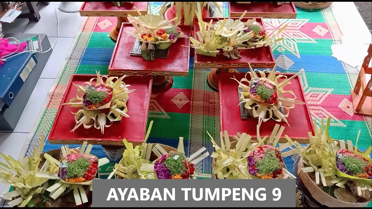Menata Banten Ayaban Tumpeng 9 Bungkul