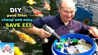 Check out this amazing diy fish pond filter. easy to make, very cheap.
simple versatile design is so maintain. save money take a look.