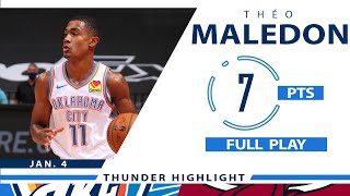 Théo Maledon&#39;s Full Boxscore Play: 7 PTS, 2 AST vs Heat | 2020-21 Season - 1.4.21