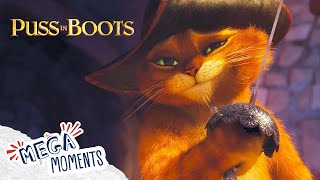 Sword Fight Or Dance Battle?   | Puss In Boots | Movie Moments | Mega Moments