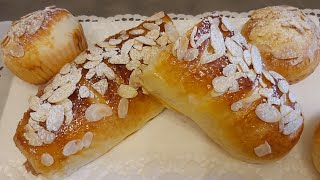 بريوش خفيف قطني محشي بكريمة الحلواني     brioche fourrée à la crème pâtissière