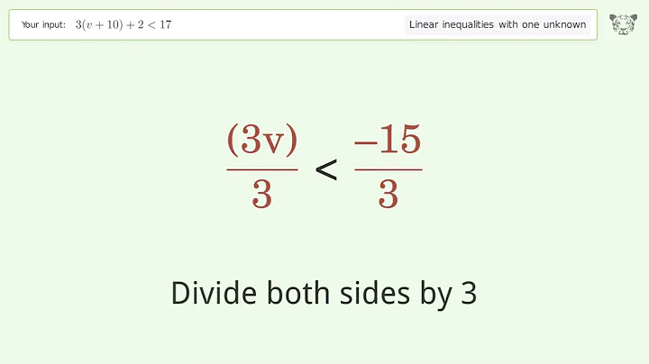 Solving Linear Inequalities: 3(v+10)+2 is Smaller Than 17