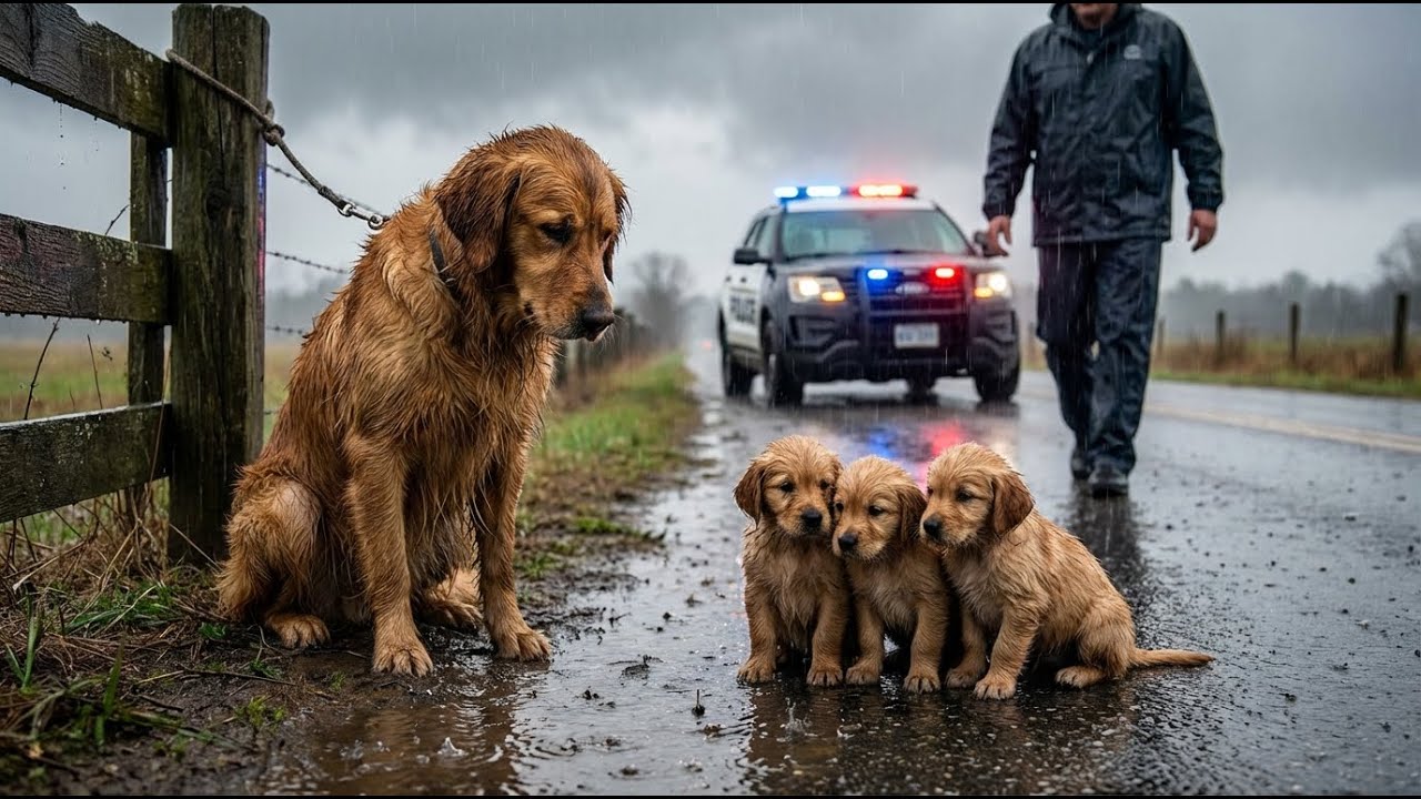 Hombre bondadoso rescata a una perra abandonada y a sus cachorros una historia que tocará tu corazón