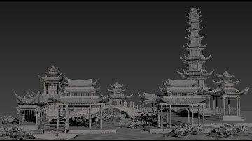 ㊝ 3Dsmax Basic 15: Thực hành dựng quần thể đình chùa