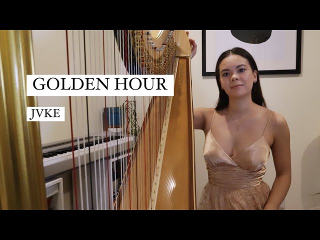 Golden Hour - JVKE (Harp Cover) class=