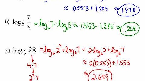 Finding Logs by Using Product, Quotient, &  Power Rules