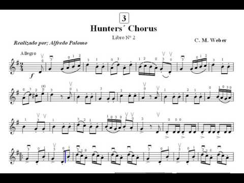 Partitura Hunters` Chorus Nº 3 de C.M. v. Weber Violin Método Suzuki