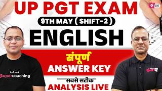 UP PGT English Paper Analysis | UP PGT English Answer Key 2026 | UP PGT English Paper Solution 2026