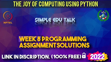 The Joy of Computing using python week 8 all 3 programming assignment answer with link of code