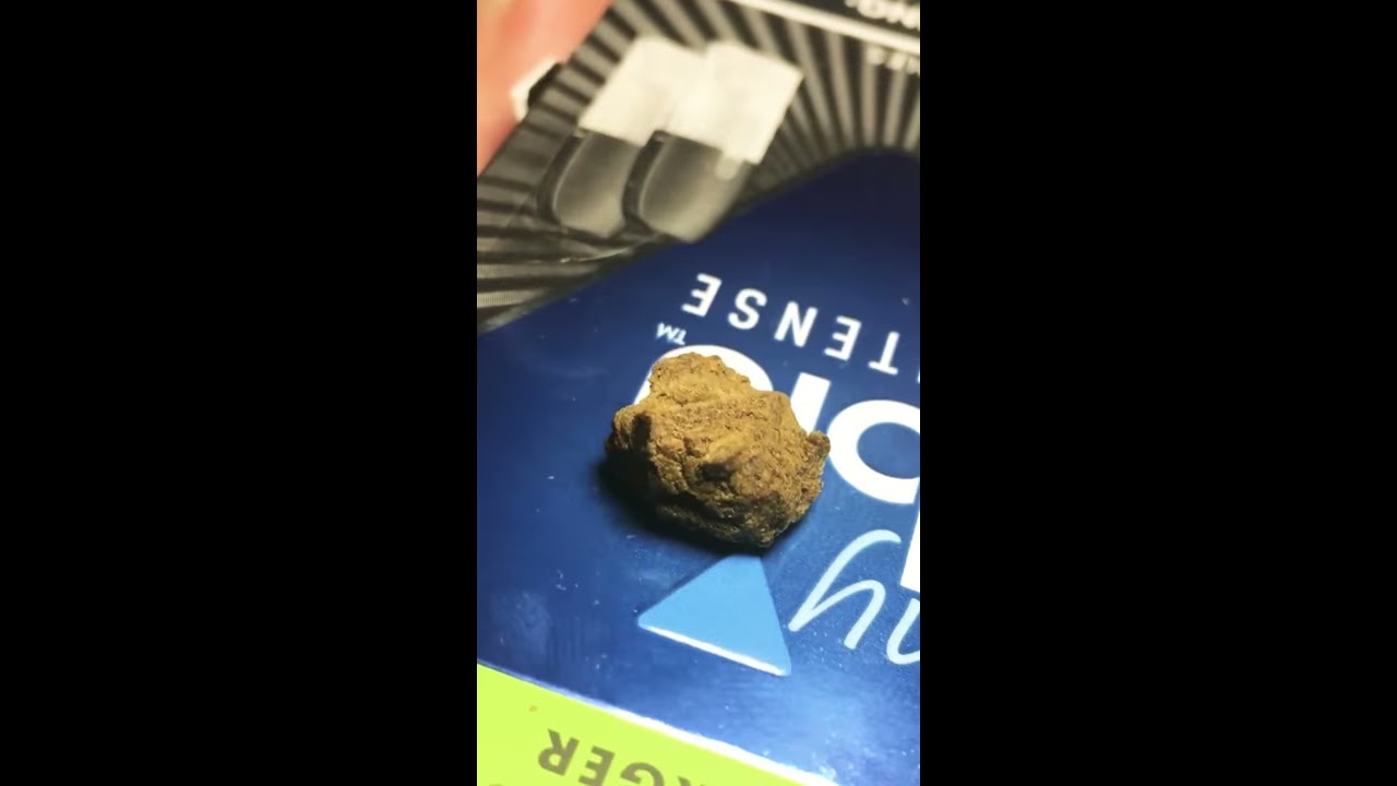 Dried bubble hash plus a hit in the tiny bong