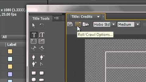 Rolling Titles in Adobe Premiere Pro