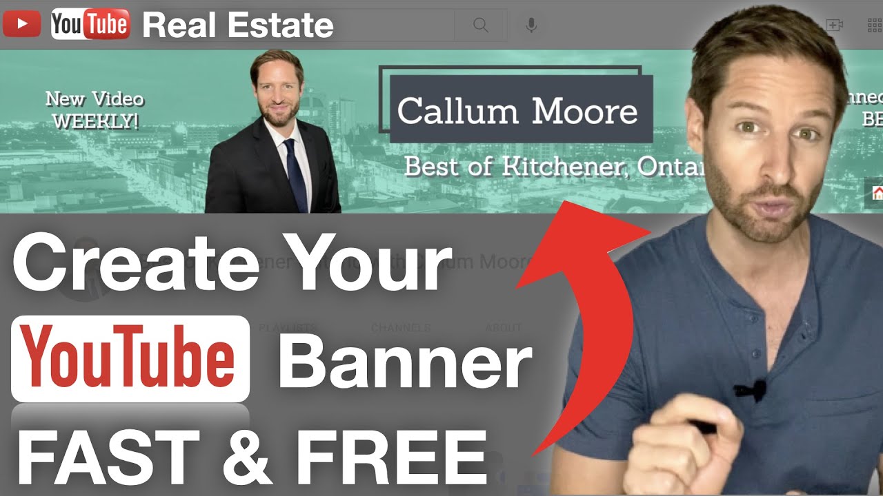 How to make a Real Estate YouTube Channel Banner Fast Best Free Way