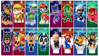 Paw Patrol 🆚 Pj Masks 🆚 Baby Bus | Sheriff 🆚 Skibidi toilet | Who is best?🎯 in Tiles Hop EDM Rush🎶