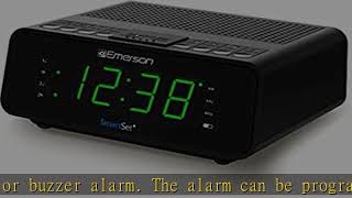Emerson SmartSet Alarm Clock Radio with AM/FM Radio, Dimmer, Sleep Timer and .9" LED Display, CKS19