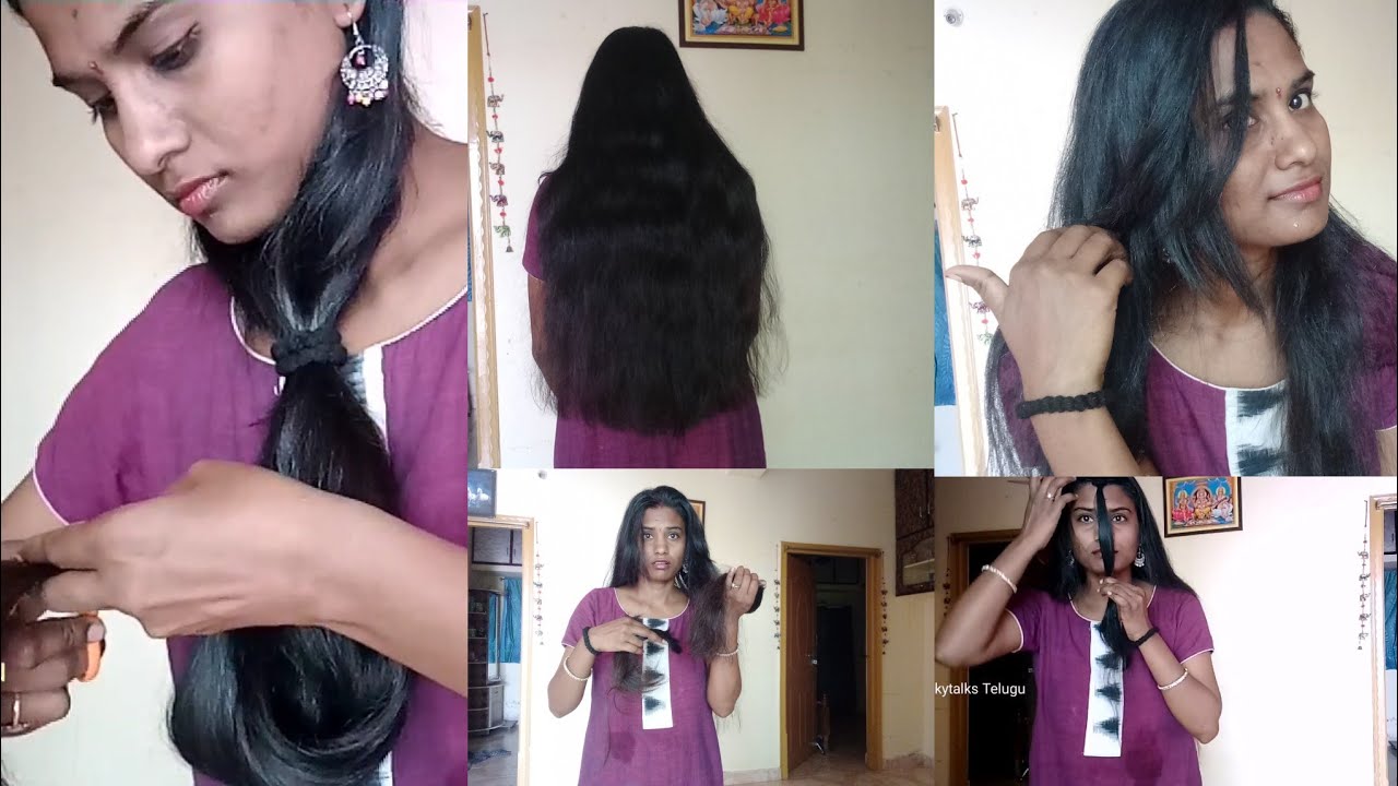 how to cut own hair straight and front layer cut at home,, self haircut ...
