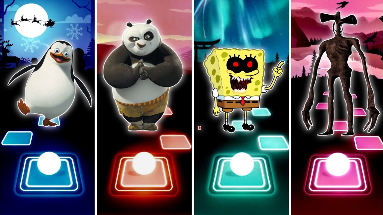 Los Pinguinos 🆚 Kungfu Panda 🆚 Spongebob Exe 🆚 Siren Head. 🎶 Who Is ...