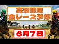 ６月７日高知競馬全レース予想