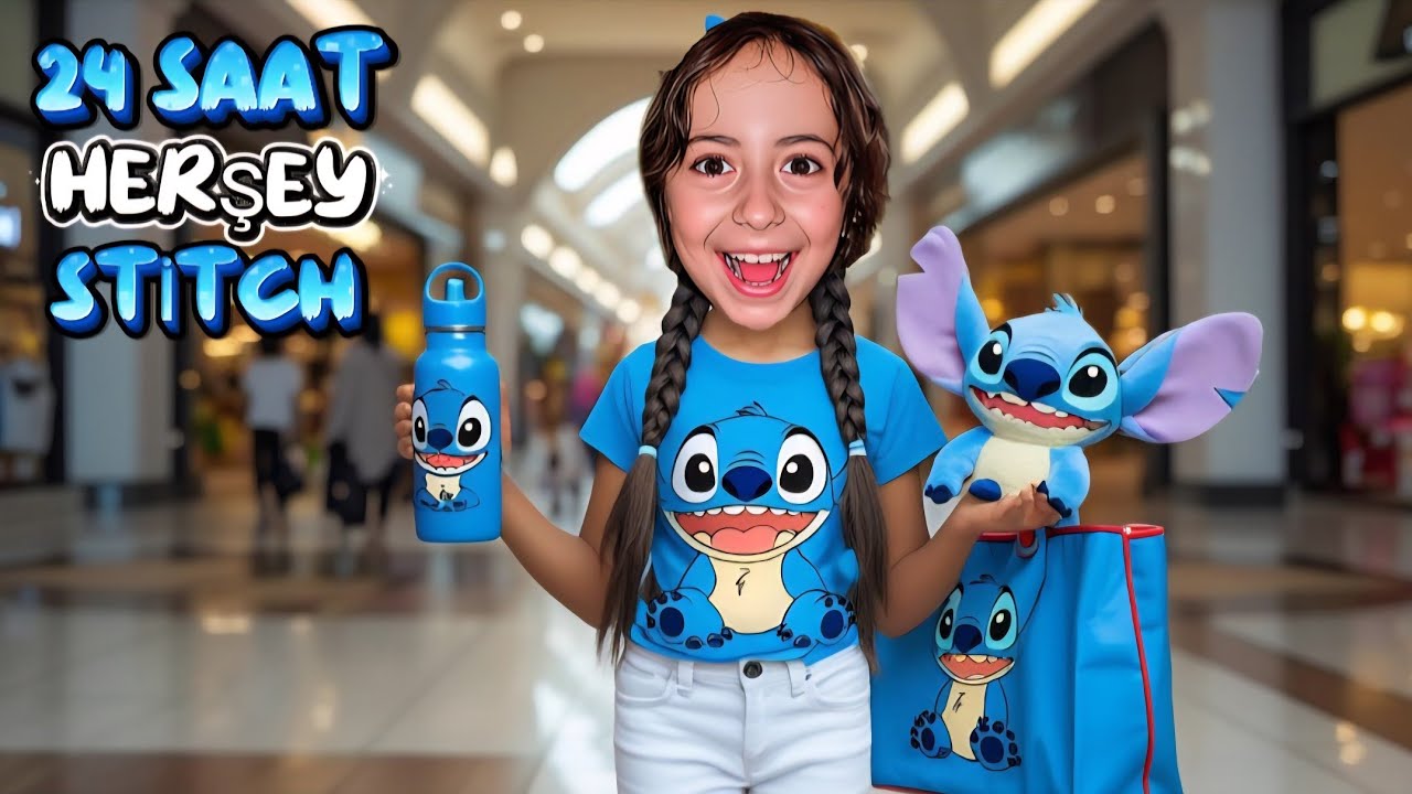 24 SAAT HERŞEY STİTCH !! ESMA AVM DE STİTCH ALIŞVERİŞ YAPTI TRAMBOLİNE BİNDİ 