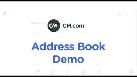 Address Book - How to get started | CM.com