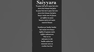 Thumbnail of Saiyaara Song Lyrics | Heart Touching Bollywood Love Song | Full HD #lyrics