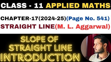 Slope of Straight Line l Chapter17 l STRAIGHT LINE l Class 11th Applied Maths l M L Aggarwal 2024-25