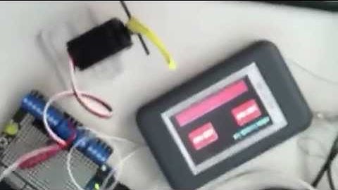Useless Arduino Leonardo ezLCD Demo using Robot Finger