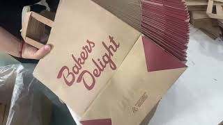 Customer Factory!! A460 Flat Handle Automatic Roll Fed Square Bottom Kraft Paper Bag Machine