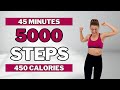 🔥5000 STEPS TURBO WALKING🔥AB FOCUSED Walking Workout for Weight Loss🔥Knee Friendly🔥No Repeats🔥