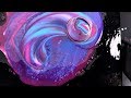Acrylic pouring Galaxy  - The Storm in the Universe - Open Cup Technique