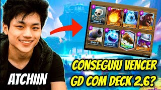 Será que o Atchiin consegue vencer grande desafio utilizando deck de corredor 2.6 no clash royale.