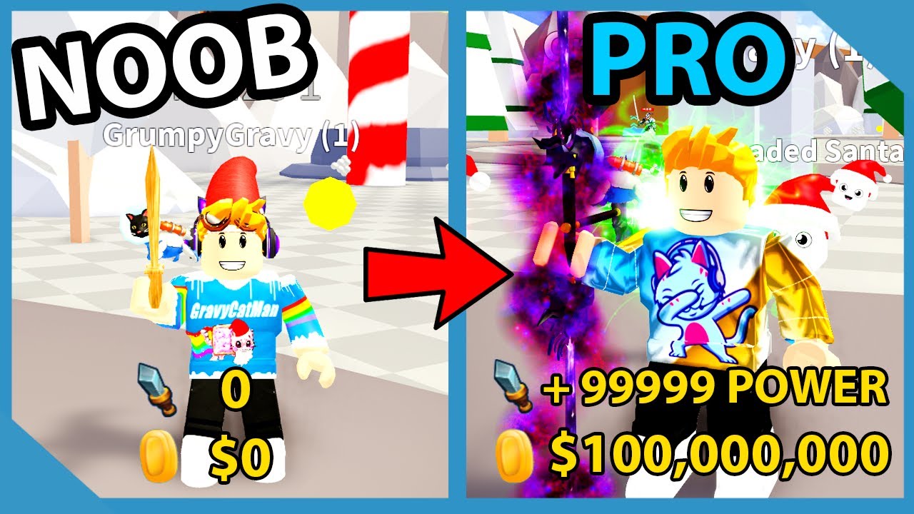 Noob To Pro I Unlocked The God Sword And Became Too Powerful Roblox Slash Simulator Gravycatman Let S Play Index - i defeated the giant evil santa boss in roblox treasure quest new santas workshop dungeon update