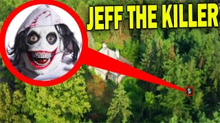 DRONE CATCHES JEFF THE KILLER AT HIS HIDEOUT IN THIS SCARY FOREST! (HE WAS SO ANGRY)