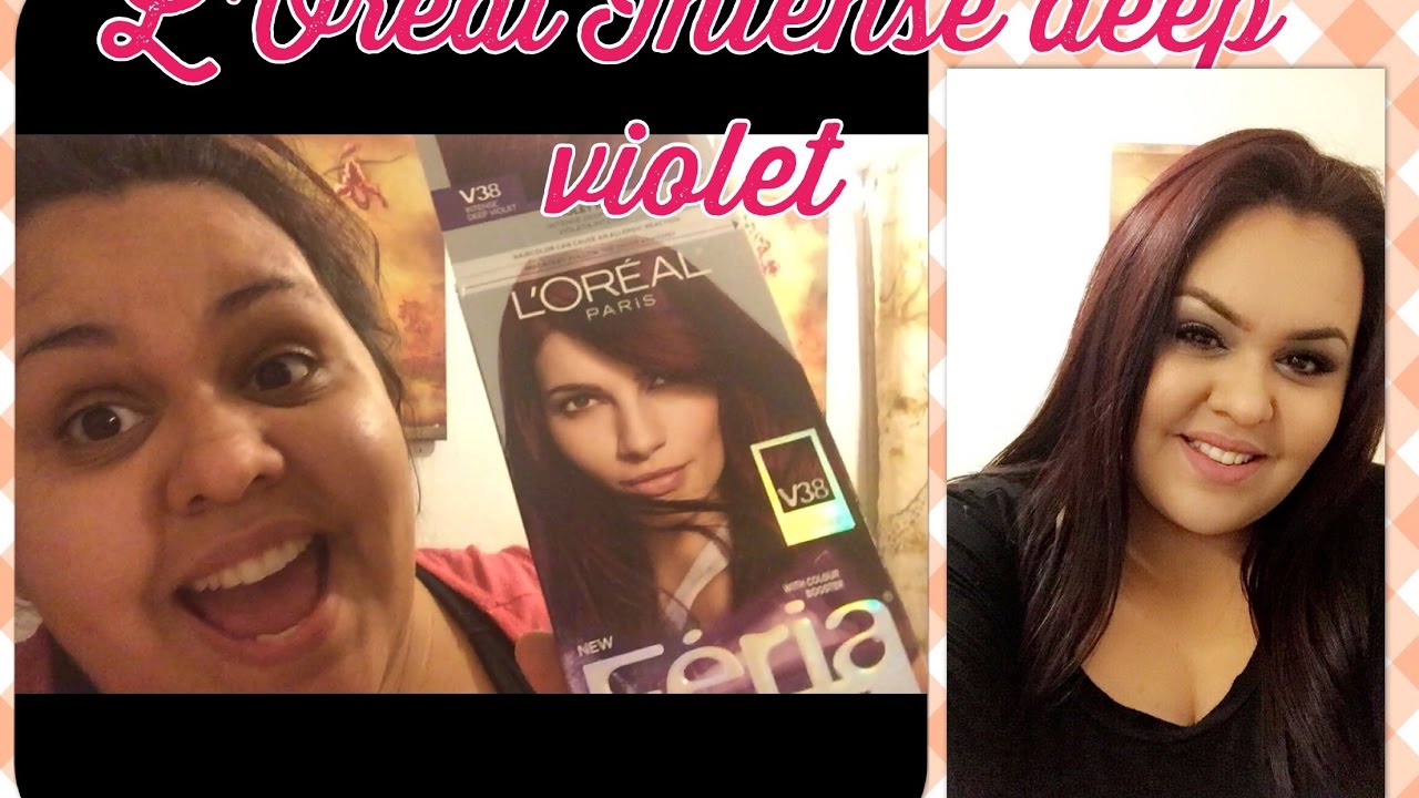 L Oreal Intense Deep Violet Hair Color Tutorial Youtube