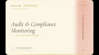 CAP Certification: Audit & Compliance Monitoring