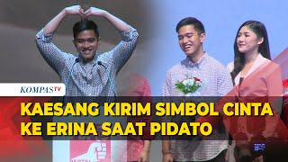 Kaesang Kirim Simbol Cinta ke Erina Gudono Saat Beri Sambutan Jadi Ketum PSI