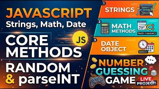 JavaScript Strings, Math Methods &amp; Date Object | Random, parseInt, Number Guessing Game