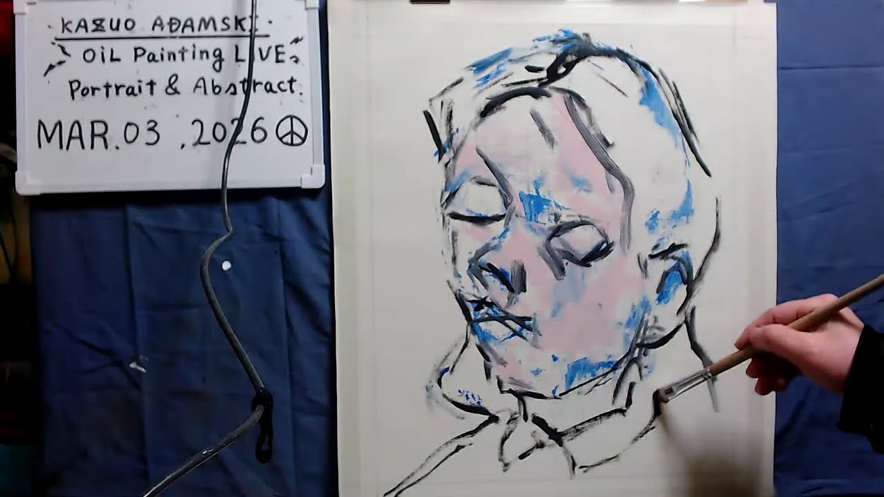 Oil painting  portrait day 1 op1648-1   [LIVE]--  
