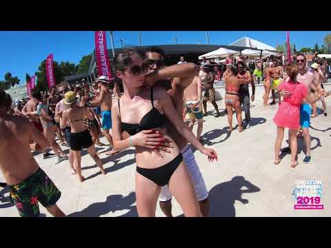 Hot bachata dancing at pool party - Croatian Summer Salsa Festival 2019, Rovinj, Croatia