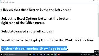 How to remove the print preview lines in  Excel 2016/2013/2010/2007?