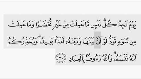 حفظ سورة ال عمران ايه (  ٣٠  ) للقارىء أيمن سويد بروايه حفص عن عاصم