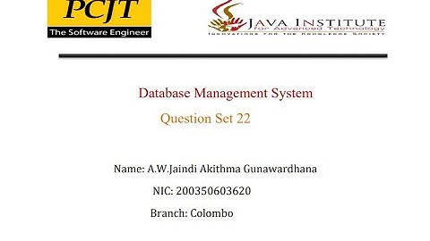 DBMS Question Set 22