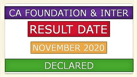 CA FOUNDATION & INTER RESULT DATE | ICAI | OFFICIAL ANNOUNCEMENT