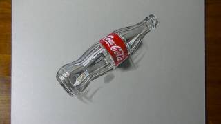 3Д искусство, рисунок Coca-Cola пустая стеклянная бутылка
