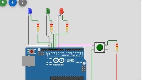 Praktek Simulator Arduino 3 LED dan 1 Button Menggunakan Wokwi