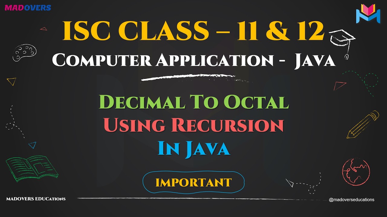 Decimal to Octal Using Recursion in Java | Step-by-Step Explanation 🚀 ...
