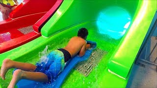 Sliding Head First from 5 Stories High Water Slide at Sahara Sams Oasis Waterpark