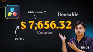 Animate COUNTERS in DaVinci Resolve | Including Commas & Symbols with prefix and postfix